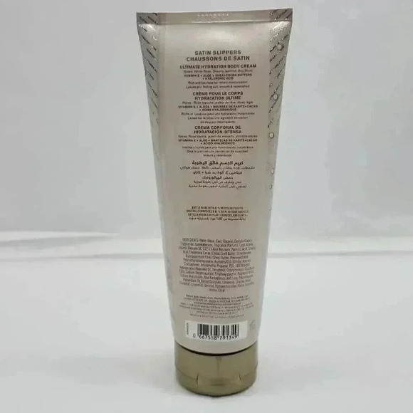 Bath & Body Works Women's Satin Slippers Ultimate Hydration Body Cream 8 oz NWOT - Picture 2 of 5